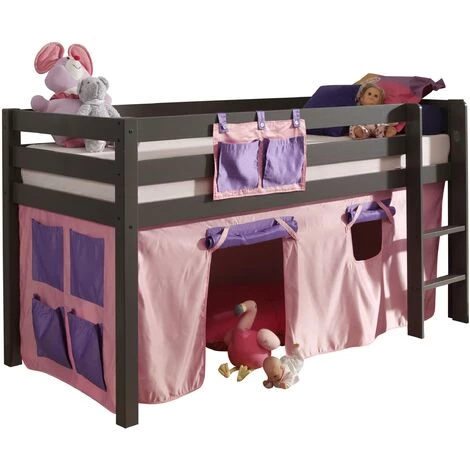 LES TENDANCES Tente Pour Lit Mezzanine Tissu Rose Et Violet Bella 1 LES TENDANCES Tente Pour Lit Mezzanine Tissu Rose Et Violet Bella