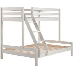 LES TENDANCES Lit Superposé 90/140x200 Cm Pin Massif Blanc Pino
