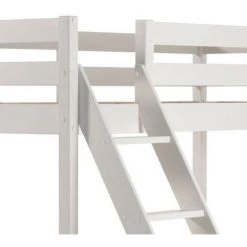 LES TENDANCES Lit Superposé 90/140x200 Cm Pin Massif Blanc Pino -Lit enfant Soldes Boutique 40691206 3