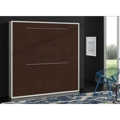 LES TENDANCES Lit Escamotable Superposé Marron Wengué 2 Couchages 90x190 Cm Spaky