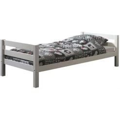 LES TENDANCES Chambre Enfant 3 Pièces Lit Mezzanine Lit Simple Et Commode 2 Portes Pin Massif Blanc Pino 90x200 Cm -Lit enfant Soldes Boutique 40723383 4