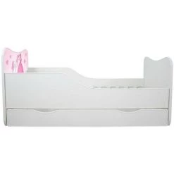 BEBEGAVROCHE Pack Complet Lit Princesse Et Cheval= Lit +sommier+tiroir De Rangement +Matelas & Parure+Couette+Oreiller - 70 X140 Cm - Rose -Lit enfant Soldes Boutique 40899541 4