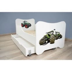 BEBEGAVROCHE Pack Complet Lit Tracteur = Lit +sommier+tiroir De Rangement +Matelas & Parure+Couette+Oreiller - 70 X140 Cm - Multicolor -Lit enfant Soldes Boutique 40899545 3