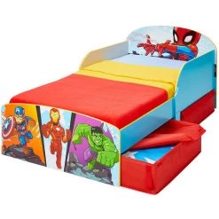 BEBEGAVROCHE Pack Premium Lit Enfant Avec Tiroirs De Rangement Avengers Marvel Disney = Lit+Matelas & Parure+Couette+Oreiller - Multicolor -Lit enfant Soldes Boutique 41316895 5
