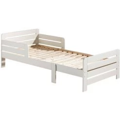 LES TENDANCES Lit évolutif Avec Sommier Pin Massif Blanc Jeep - Modéle Sans Tiroir -Lit enfant Soldes Boutique 41339678 3