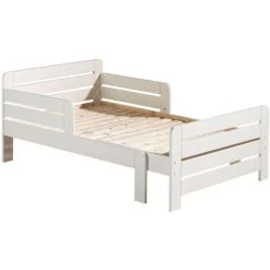 LES TENDANCES Lit évolutif Avec Sommier Pin Massif Blanc Jeep - Modéle Sans Tiroir -Lit enfant Soldes Boutique 41339678 5
