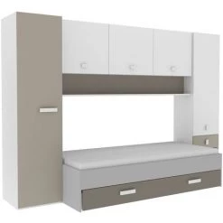 Lit Simple Enfant Coloris Blanc Mat - 94 X 42,3 X 203 Cm -PEGANE- -Lit enfant Soldes Boutique 41552392 3