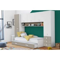 Lit Simple Enfant Coloris Blanc Mat - 94 X 42,3 X 203 Cm -PEGANE- -Lit enfant Soldes Boutique 41552392 4
