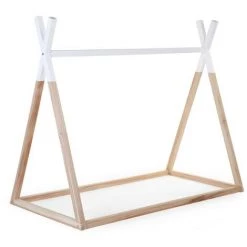 CHILDHOME Cadre De Lit Tipi 70x140 Cm Bois Naturel Et Blanc B140TIPI - Brun