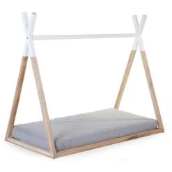 CHILDHOME Cadre De Lit Tipi 70x140 Cm Bois Naturel Et Blanc B140TIPI - Brun -Lit enfant Soldes Boutique 4182694 5