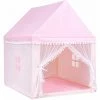 DéCOSHOP26 Tente De Jeu Enfant Château Intérieur Cadre En Bois Couverture En Coton Rose - Vert