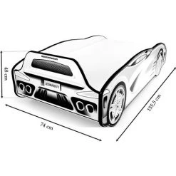 LEOMARK Moderne Lit D'Enfant Toddler SPORT CAR Noir Et Blanc 140/70 Cm -Lit enfant Soldes Boutique 42659775 4