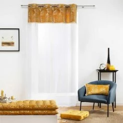 DOUCEUR D'INTÉRIEUR Matelas De Sol 60x120 Cm Velours Métallisé Adelor Jaune - Jaune -Lit enfant Soldes Boutique 42752357 3