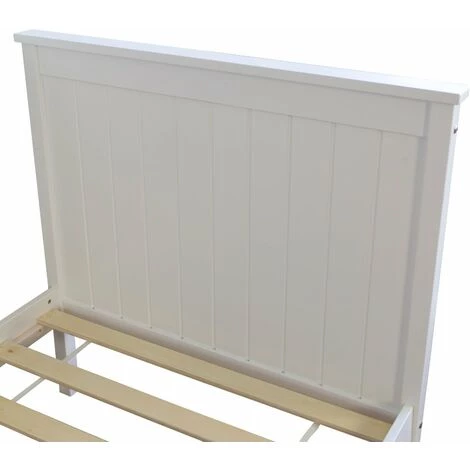 DéCOSHOP26 Lit 1 Personne Simple Avec Sommier à Lattes 90x200cm En Bois Blanc - Blante 3 DéCOSHOP26 Lit 1 Personne Simple Avec Sommier à Lattes 90x200cm En Bois Blanc - Blante – Image 3