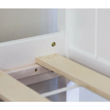 DéCOSHOP26 Lit 1 Personne Simple Avec Sommier à Lattes 90x200cm En Bois Blanc - Blante 4 DéCOSHOP26 Lit 1 Personne Simple Avec Sommier à Lattes 90x200cm En Bois Blanc - Blante – Image 4