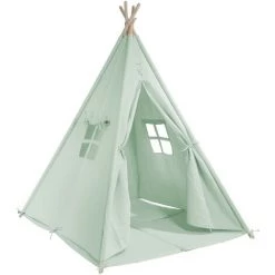SUNNY Alba Tente Tipi Pour Enfants En Vert | Tente De Jeu Avec Tapis Pour L'intérieur / Chambre | 120x120 Cm - Vert