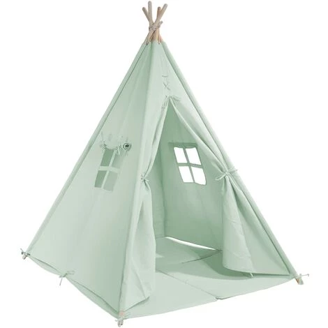 SUNNY Alba Tente Tipi Pour Enfants En Vert | Tente De Jeu Avec Tapis Pour L'intérieur / Chambre | 120x120 Cm - Vert 1 SUNNY Alba Tente Tipi Pour Enfants En Vert | Tente De Jeu Avec Tapis Pour L'intérieur / Chambre | 120x120 Cm - Vert