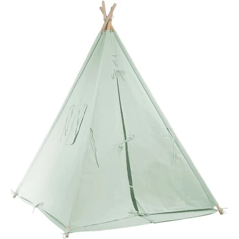 SUNNY Alba Tente Tipi Pour Enfants En Vert | Tente De Jeu Avec Tapis Pour L'intérieur / Chambre | 120x120 Cm - Vert 2 SUNNY Alba Tente Tipi Pour Enfants En Vert | Tente De Jeu Avec Tapis Pour L'intérieur / Chambre | 120x120 Cm - Vert – Image 2