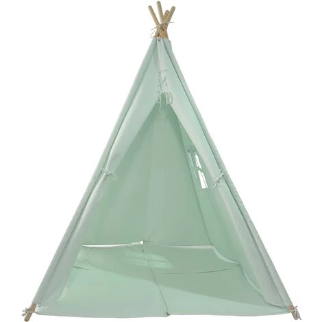 SUNNY Alba Tente Tipi Pour Enfants En Vert | Tente De Jeu Avec Tapis Pour L'intérieur / Chambre | 120x120 Cm - Vert 3 SUNNY Alba Tente Tipi Pour Enfants En Vert | Tente De Jeu Avec Tapis Pour L'intérieur / Chambre | 120x120 Cm - Vert – Image 3