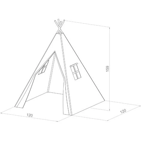 SUNNY Alba Tente Tipi Pour Enfants En Vert | Tente De Jeu Avec Tapis Pour L'intérieur / Chambre | 120x120 Cm - Vert 4 SUNNY Alba Tente Tipi Pour Enfants En Vert | Tente De Jeu Avec Tapis Pour L'intérieur / Chambre | 120x120 Cm - Vert – Image 4