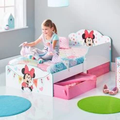 BEBEGAVROCHE Pack Complet Premium Lit Minnie Mouse Tiroirs = Lit+Matelas & Parure+Couette+Oreiller - Rose -Lit enfant Soldes Boutique 46527152 5