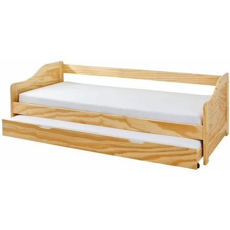 ALTOBUY JESSICA - Lit Gigogne 90x190cm Bois Massif Naturel - Naturel 1 ALTOBUY JESSICA - Lit Gigogne 90x190cm Bois Massif Naturel - Naturel