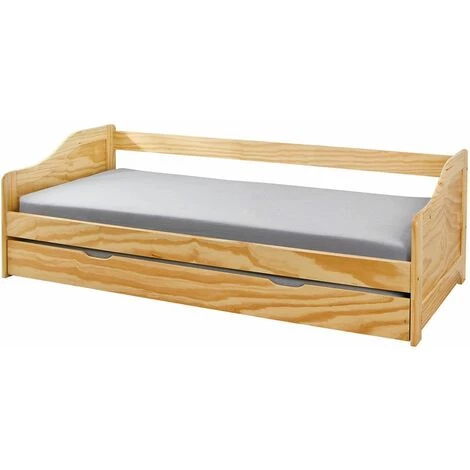 ALTOBUY JESSICA - Lit Gigogne 90x190cm Bois Massif Naturel - Naturel 3 ALTOBUY JESSICA - Lit Gigogne 90x190cm Bois Massif Naturel - Naturel – Image 3