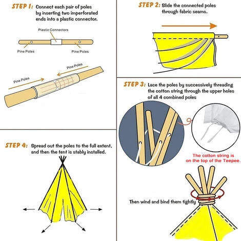 MOHOO Tente De Tipi Tente Maison De Jeu Jouet Tente Intérieure Extérieure 1.6m 3 MOHOO Tente De Tipi Tente Maison De Jeu Jouet Tente Intérieure Extérieure 1.6m – Image 3