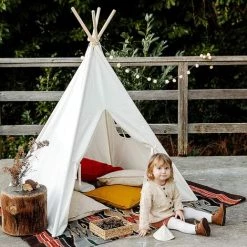 FREOSEN Tente De Jeu Tipi Avec Guirlande Tente Grande Intérieure Extérieure Blanc Toile Indian Teepee Portable Tente Maison -Lit enfant Soldes Boutique 49860861 4