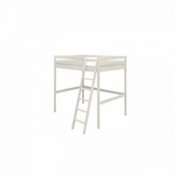 AUTRES Lit Mezzanine Enfant - 140 X 190 Cm - Pin Massif Blanchi - Sommier Inclus - ERIKA