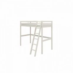 AUTRES Lit Mezzanine Enfant - 90 X 190 Cm - Pin Massif Blanchi - Sommier Inclus - ERIKA