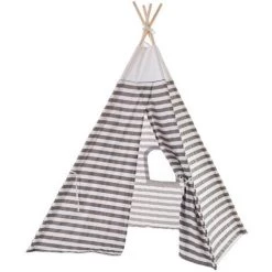 LOLAHOME Tipi Enfant En Tissu Gris 182x132x154 Cm