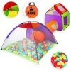 KIDIZ® Jeu Tente + Tunnel + 200 Balles + Sac Enfant Tente Balle Jeu De Billard Tente Maison De Bébé