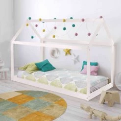TERRE DE NUIT Lit Cabane Enfant En Bois Naturel 90x200 - LT14004 - Bois Clair -Lit enfant Soldes Boutique 51210585 3