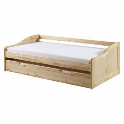 TERRE DE NUIT Lit Gigogne En Bois Massif Naturel 90x190 - LT20001 - Naturel