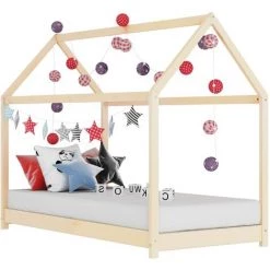 YOUTHUP Cadre De Lit D'enfant Bois De Pin Massif 80x160 Cm - Brun