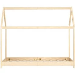 YOUTHUP Cadre De Lit D'enfant Bois De Pin Massif 80x160 Cm - Brun -Lit enfant Soldes Boutique 51863887 3