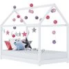 YOUTHUP Cadre De Lit D'enfant Blanc Bois De Pin Massif 80x160 Cm - Blanc