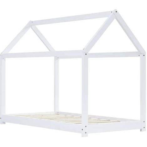 YOUTHUP Cadre De Lit D'enfant Blanc Bois De Pin Massif 80x160 Cm - Blanc 2 YOUTHUP Cadre De Lit D'enfant Blanc Bois De Pin Massif 80x160 Cm - Blanc – Image 2