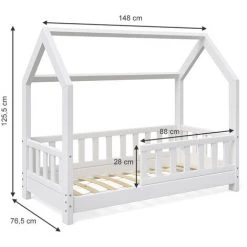 Lit Cabane „Wiki“ 70x140cm Blanc VitaliSpa -Lit enfant Soldes Boutique 52050900 3