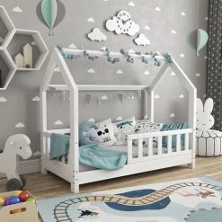 Lit Cabane „Wiki“ 70x140cm Blanc VitaliSpa -Lit enfant Soldes Boutique 52050900 4