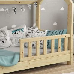 Lit Cabane „Wiki" 70x140cm Nature Avec Matelas VitaliSpa -Lit enfant Soldes Boutique 52050910 4