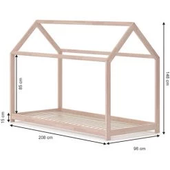 Lit Cabane „Wiki" 200x90cm Nature VitaliSpa -Lit enfant Soldes Boutique 52051106 3