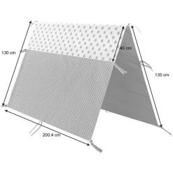 Toile De Lit Pour Enfants „Tipi“ 90x200cm Blanc/gris VitaliSpa -Lit enfant Soldes Boutique 52051754 3