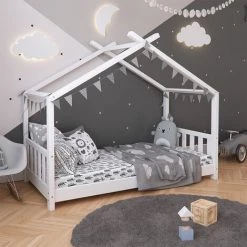 Lit Cabane „Design“ 160x80cm Blanc VitaliSpa -Lit enfant Soldes Boutique 52051819 4