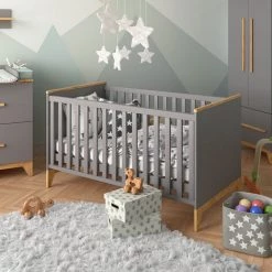 Lit Pour Bébé „Malia“ 70x140cm Anthracite/Naturel VitaliSpa -Lit enfant Soldes Boutique 52051842 4