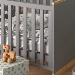 Lit Pour Bébé „Malia“ 70x140cm Anthracite/Naturel VitaliSpa -Lit enfant Soldes Boutique 52051842 5