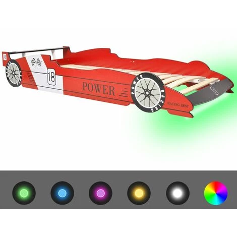 Topdeal Lit Voiture De Course Pour Enfants Avec LED 90 X 200 Cm Rouge 2 Topdeal Lit Voiture De Course Pour Enfants Avec LED 90 X 200 Cm Rouge – Image 2