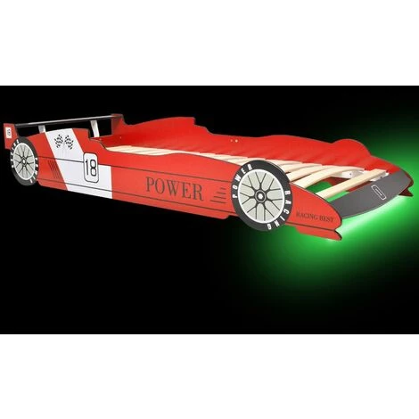 Topdeal Lit Voiture De Course Pour Enfants Avec LED 90 X 200 Cm Rouge 3 Topdeal Lit Voiture De Course Pour Enfants Avec LED 90 X 200 Cm Rouge – Image 3