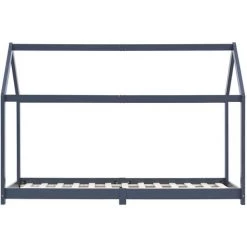 Topdeal Cadre De Lit D'enfant Gris Bois De Pin Massif 70x140 Cm 7 Topdeal Cadre De Lit D'enfant Gris Bois De Pin Massif 70x140 Cm -Lit enfant Soldes Boutique 52089364 3